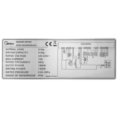 MIDEA WASHER & DRYER ,INVERTER (8KG)