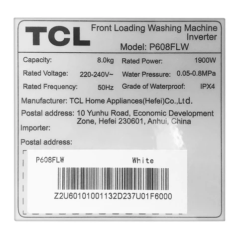 TCL WASHING MACHINE (8KG)