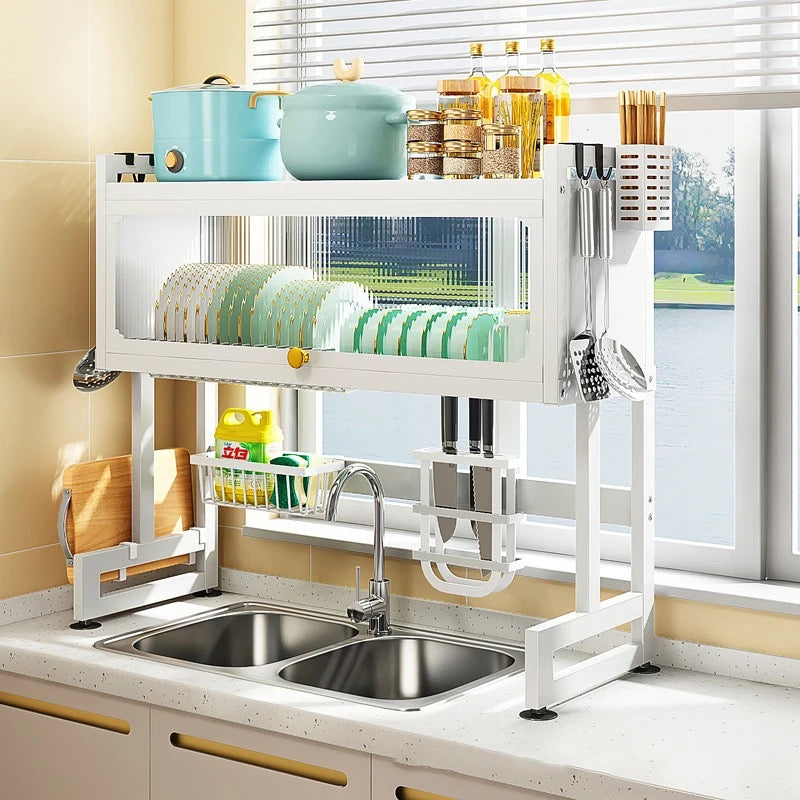 OVER-SINK DISH RACK WITH COVER