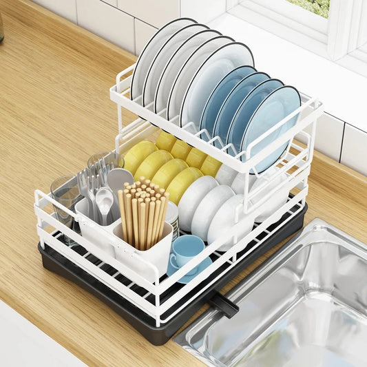 DISH RACK WITH DRAINER