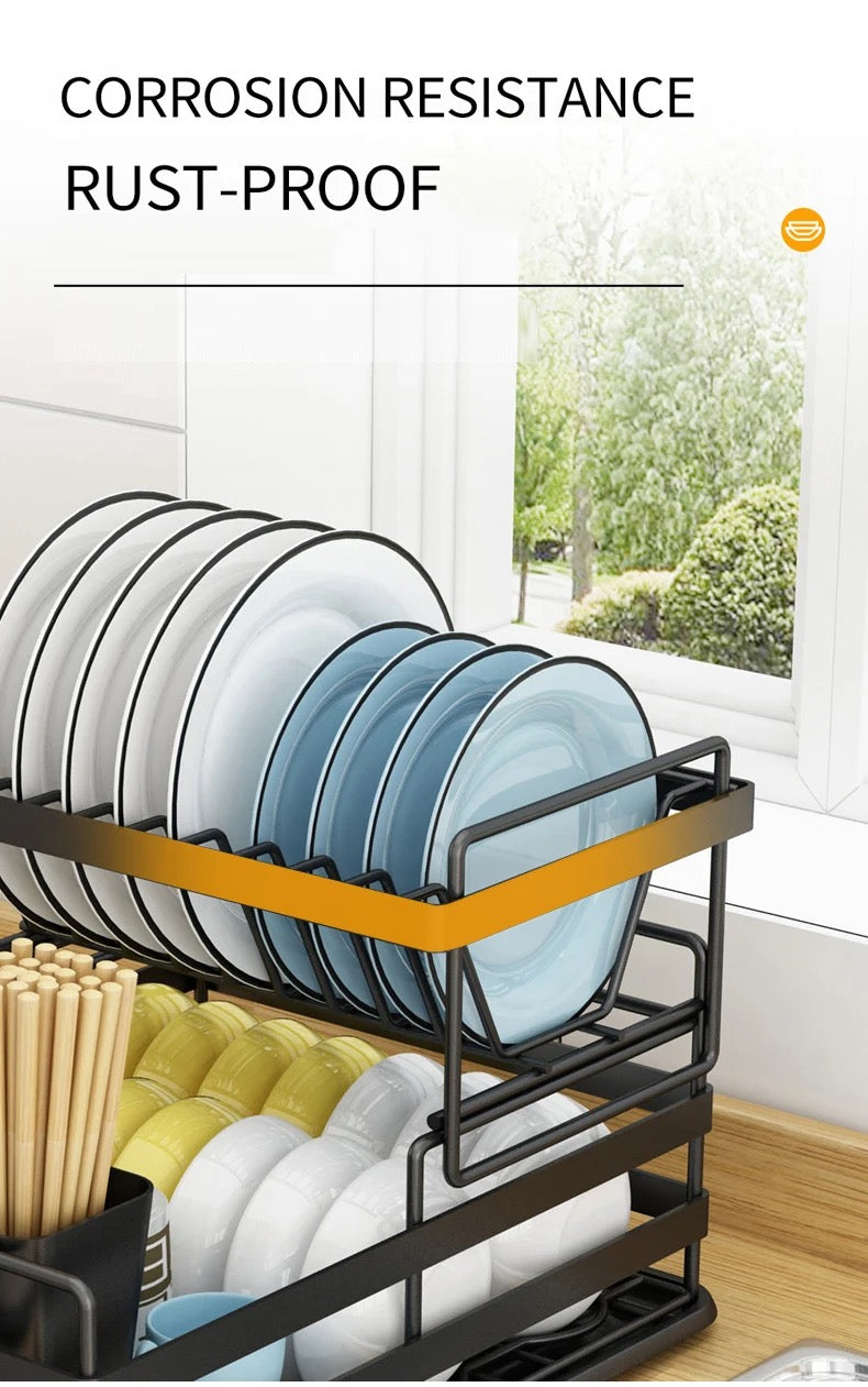 DISH RACK WITH DRAINER