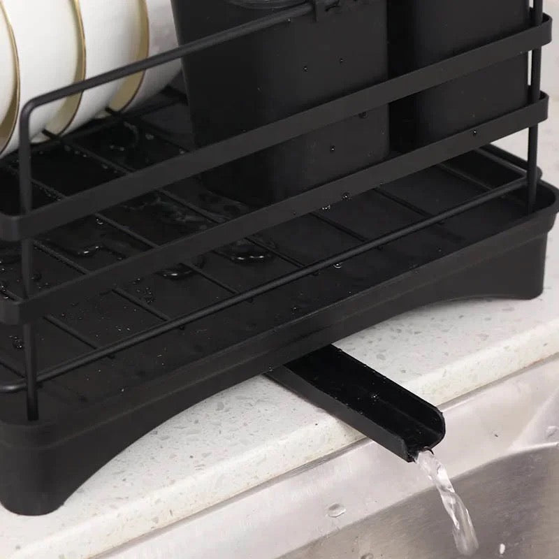 DISH RACK WITH DRAINER