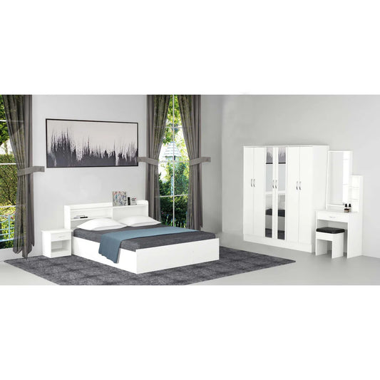 FZ QUEEN BEDROOM SET WITH 6 DOORS WARDROBE