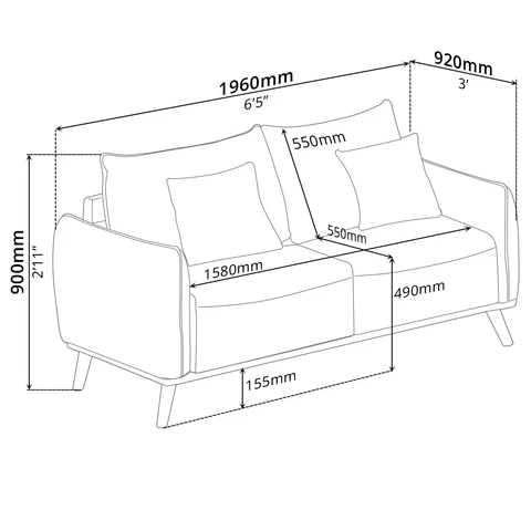 SLEEMON SOFA (3 SEATER)