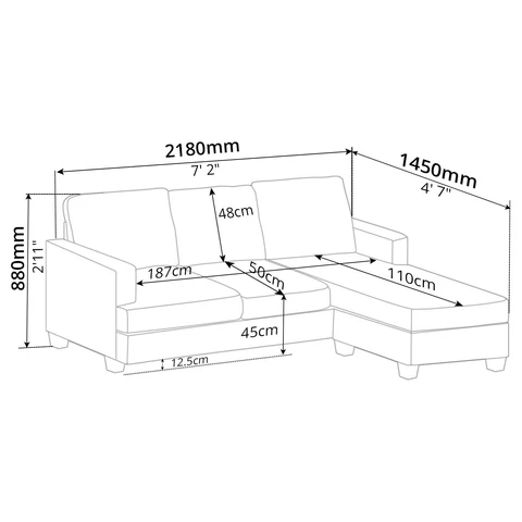 MLM REVERSILBE SOFA (3 SEATER)