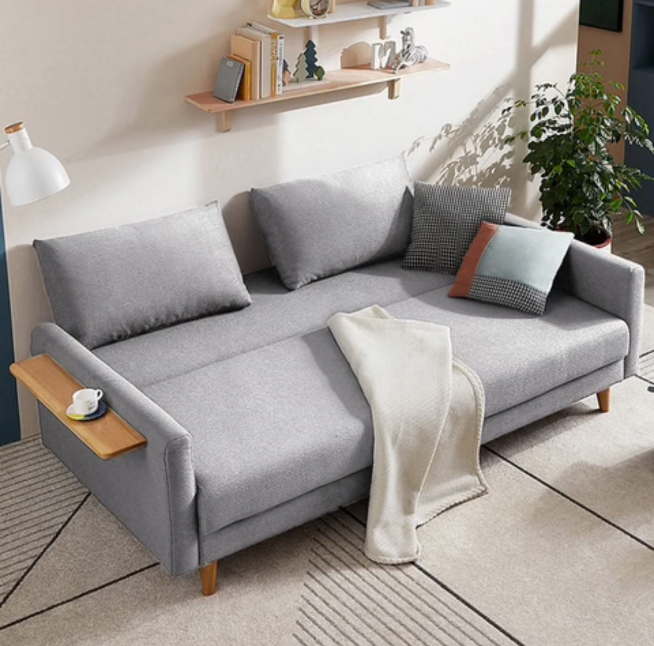 QUANU SOFA-BED (WITH RIGHT SHELF)