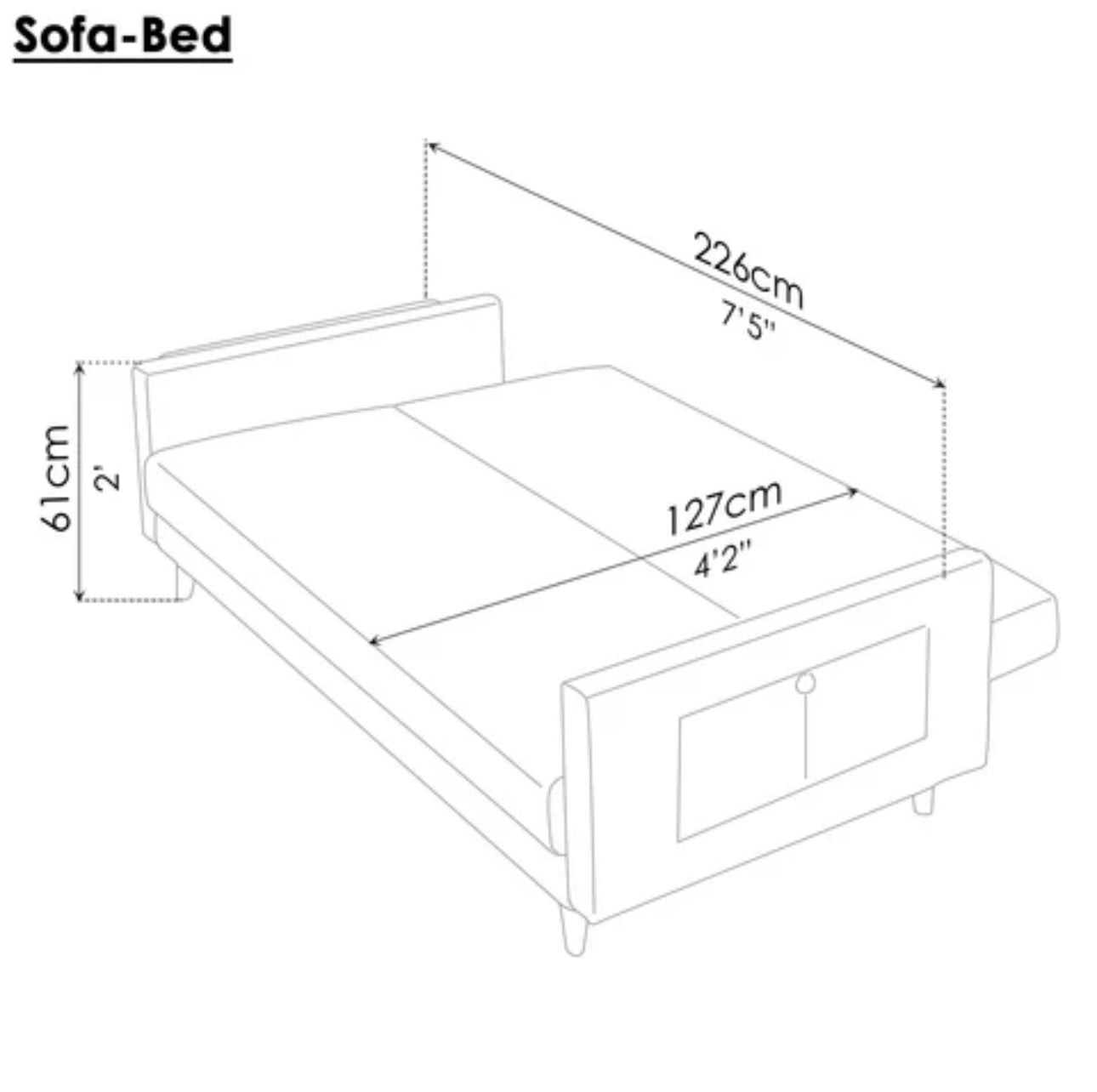 QUANU SOFA-BED (WITH RIGHT SHELF)