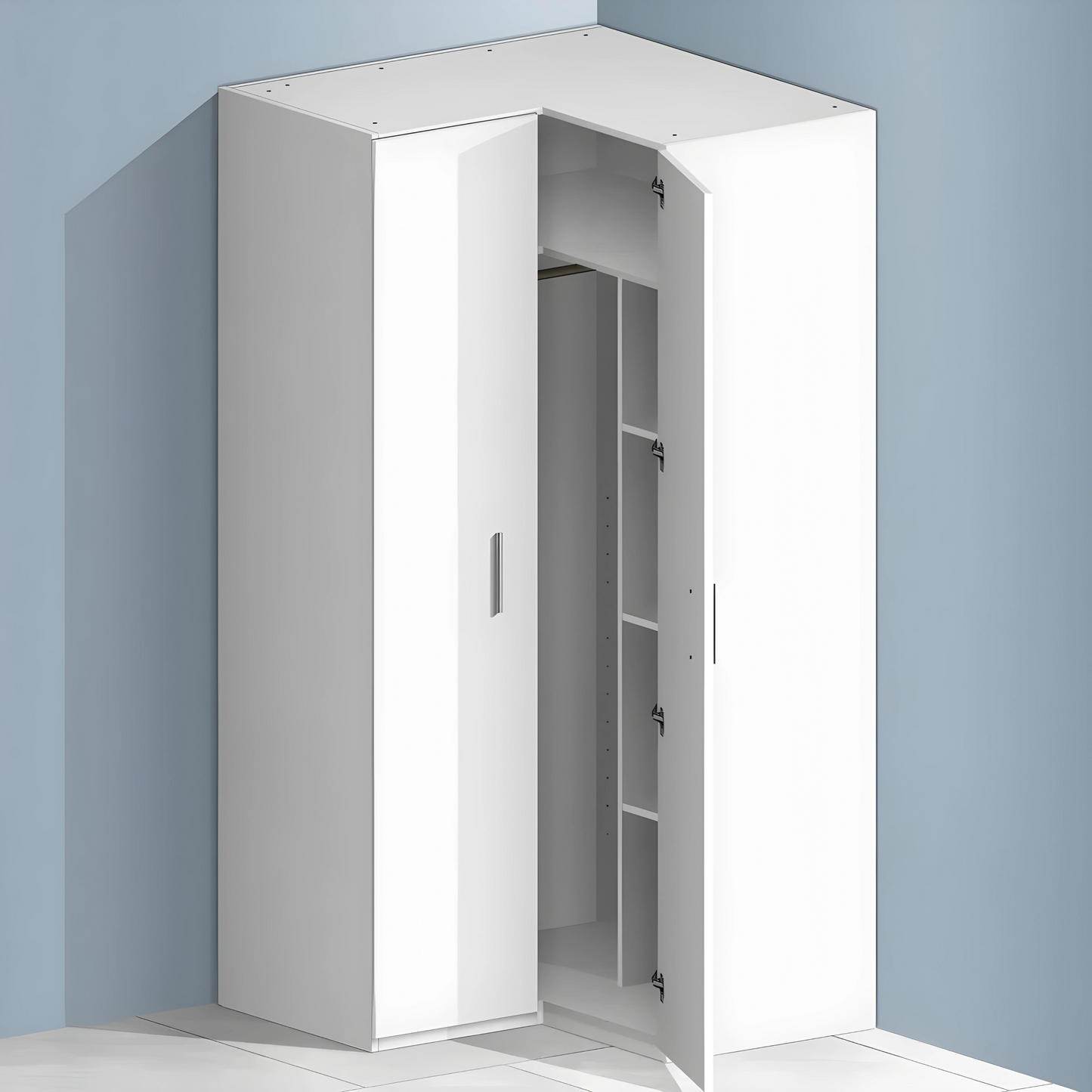 ZBOM 2 DOORS CORNER WARDROBE (LEFT MODULAR)