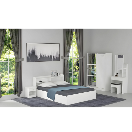 FZ QUEEN BEDROOM SET WITH 2 DOORS SLIDING WARDROBE