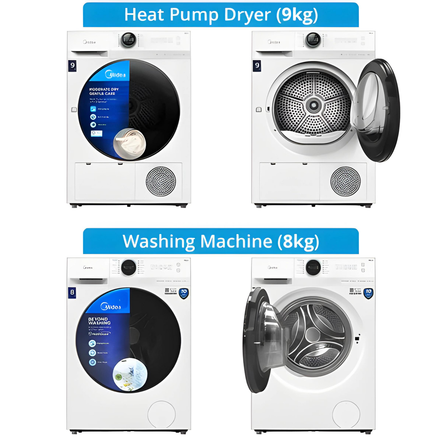 MIDEA WASHER & DRYER SET (8~9KG)