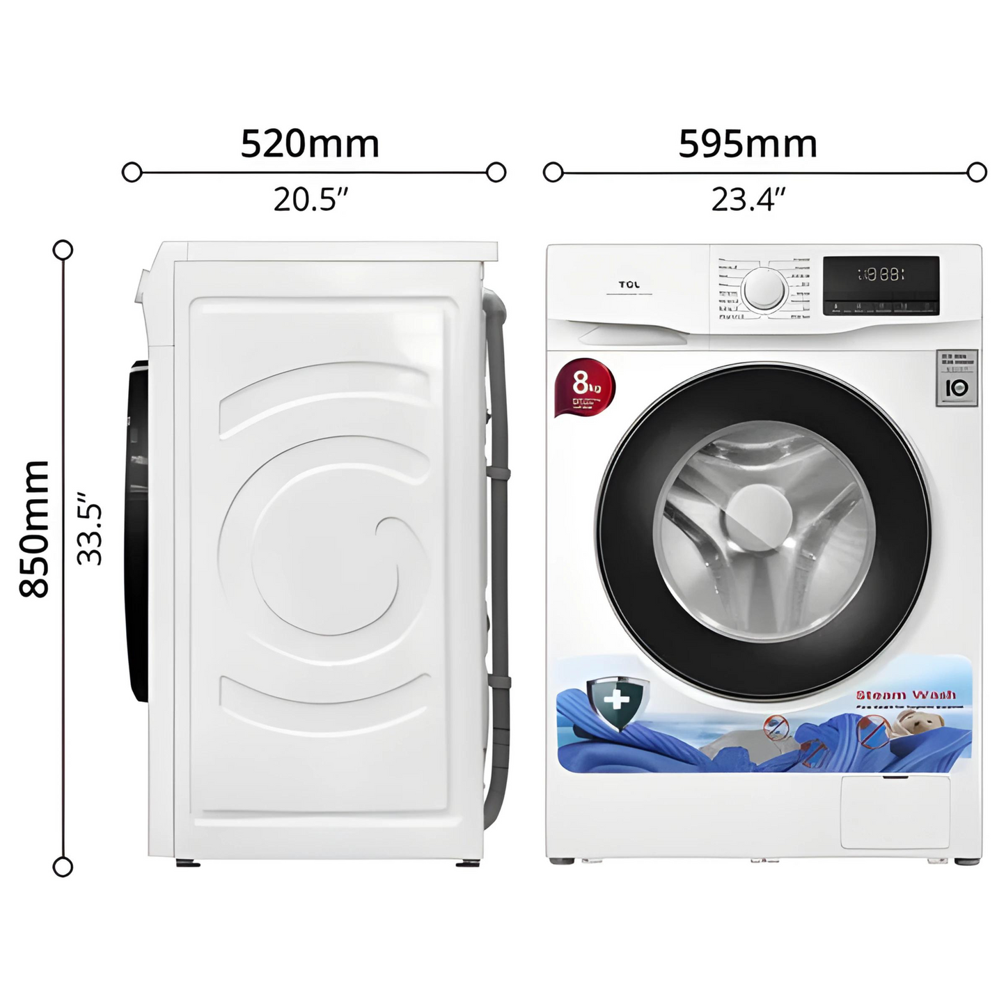 TCL WASHING MACHINE (8KG)