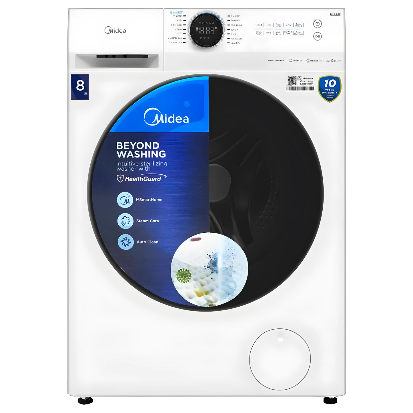 MIDEA WASHING MACHINE ,INVERTER (8KG)